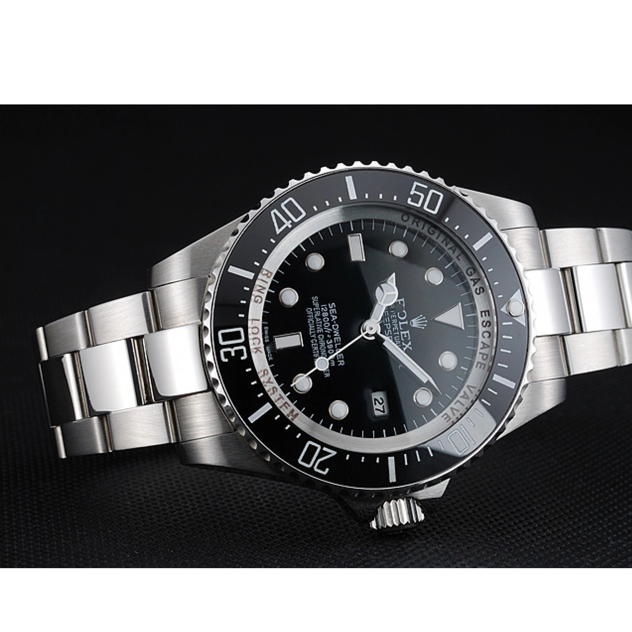 Aaa fake watches Watch Steel Dweller Dial Sky Black Rolex Stainless Bracelet 0526